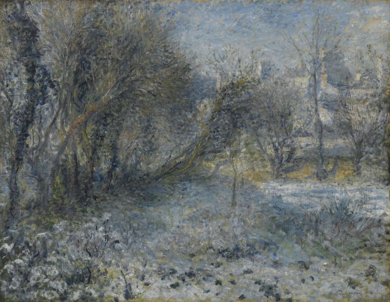 Snow-covered Landscape (1875) reproduction of painting by Pierre-Auguste Renoir. ALL GICLEE PRINTS