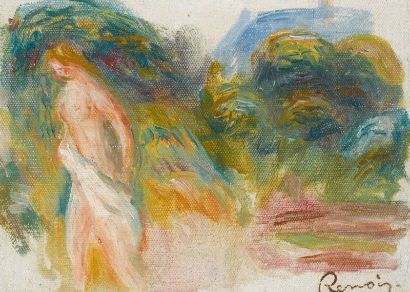 Femme Nue Et Paysage (circa 1907) reproduction of painting by Pierre-Auguste Renoir. ALL GICLEE PRINTS