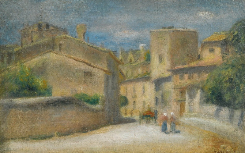 Rue A Villeneuve-Les-Avignon (1905) reproduction of painting by Pierre-Auguste Renoir. ALL GICLEE PRINTS