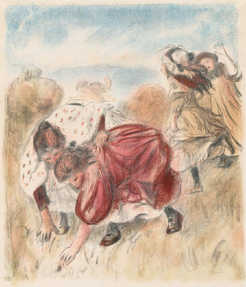 Children Playing Ball (1900) reproduction of painting by Pierre-Auguste Renoir. ALL GICLEE PRINTS