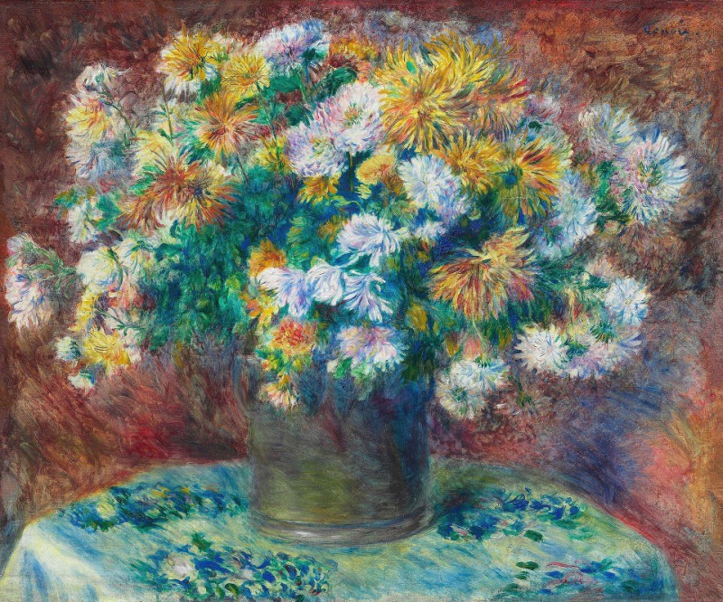 Chrysanthemums (1881) reproduction of painting by Pierre-Auguste Renoir. ALL GICLEE PRINTS