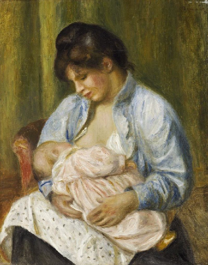 A Woman Nursing a Child reproduction of painting by Pierre-Auguste Renoir. ALL GICLEE PRINTS