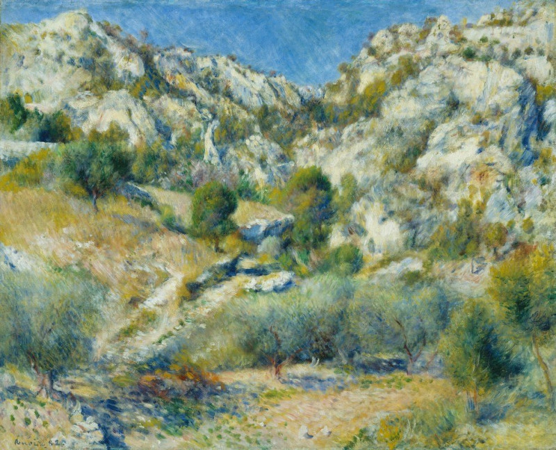 Rocky Crags at L’Estaque (1882) reproduction of painting by Pierre-Auguste Renoir. ALL GICLEE PRINTS