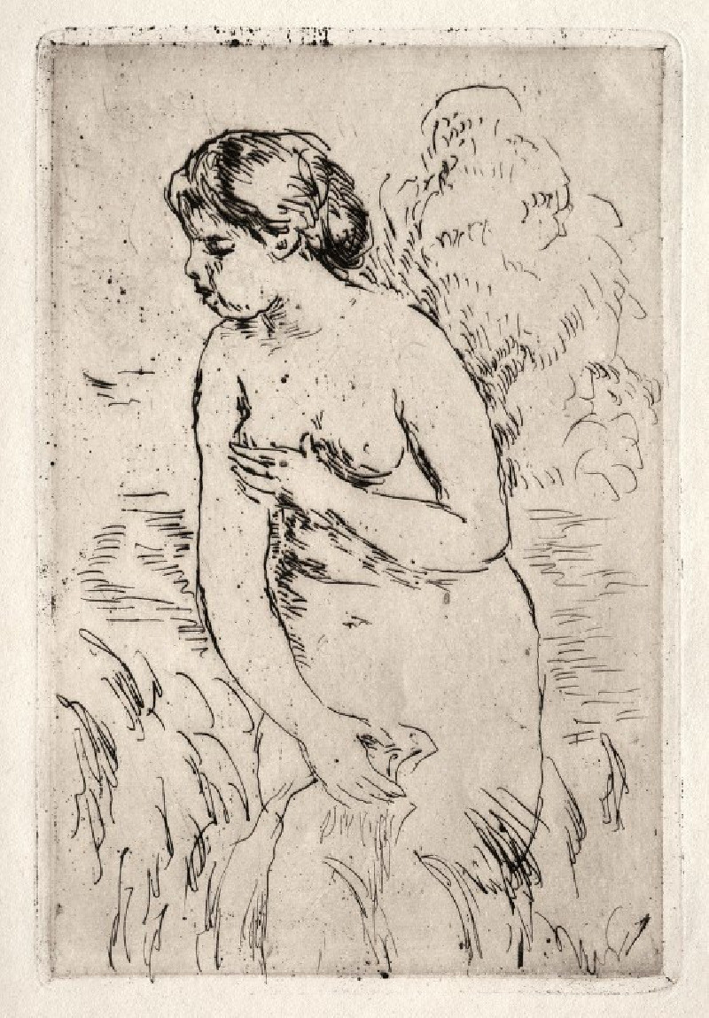 Bather Standing Up to Her Knees (1910) reproduction of painting by Pierre-Auguste Renoir. ALL GICLEE PRINTS