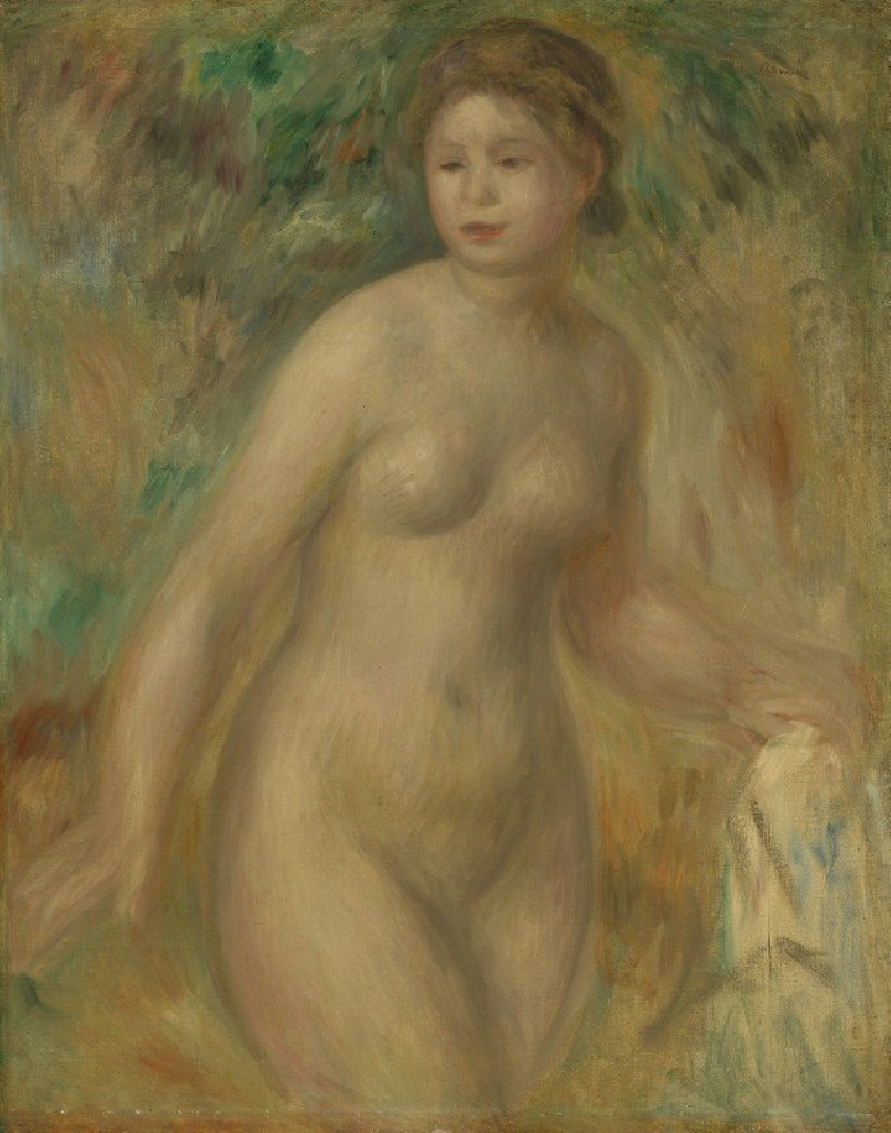 Nude (c. 1895) reproduction of painting by Pierre-Auguste Renoir. Nude