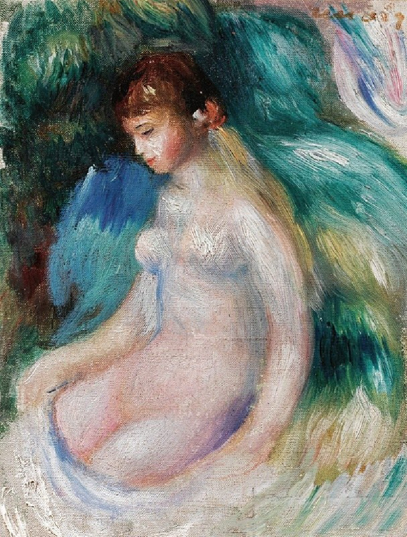 Nu Assis (circa 1890-1894) reproduction of painting by Pierre-Auguste Renoir. ALL GICLEE PRINTS