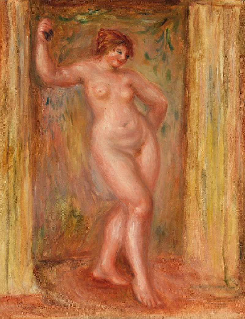 Nude with Castanets (1918) reproduction of painting by Pierre-Auguste Renoir. Nude