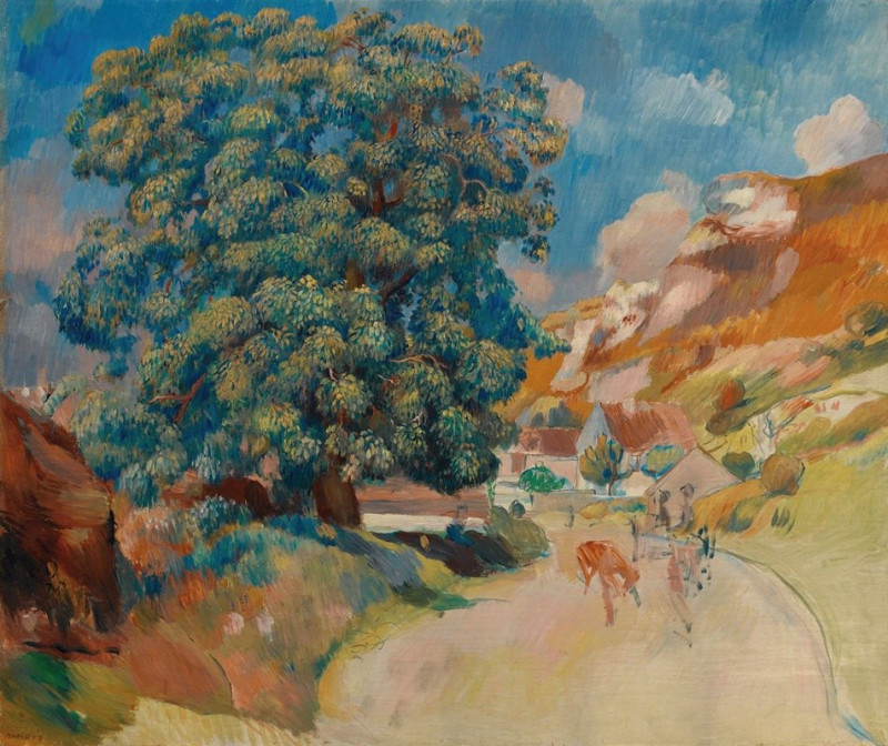 Le Grand Arbre Au Bord De La Route (1886) reproduction of painting by Pierre-Auguste Renoir. ALL GICLEE PRINTS