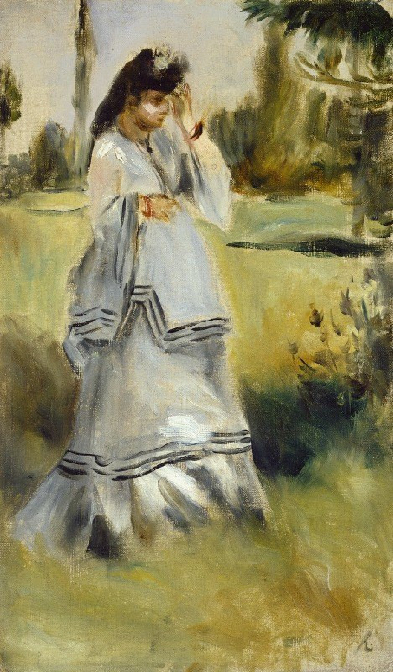 Woman in a Park (1866) reproduction of painting by Pierre-Auguste Renoir. ALL GICLEE PRINTS