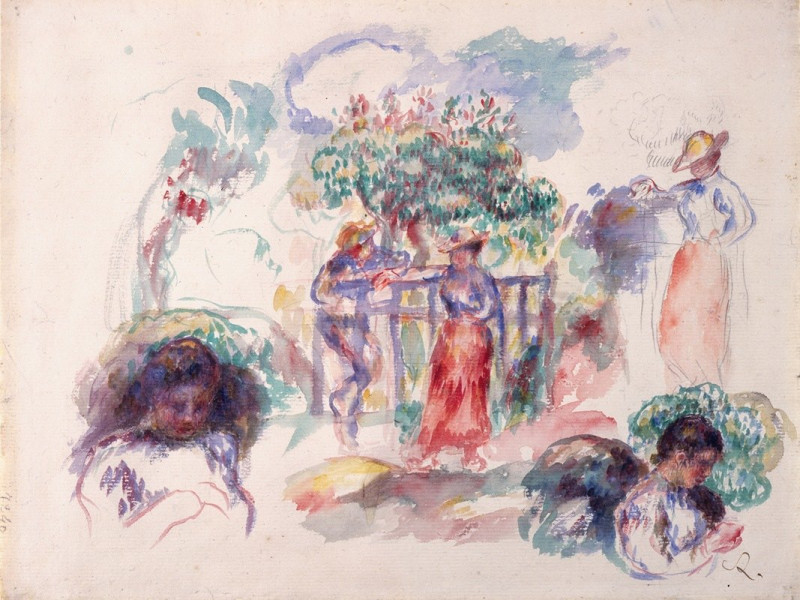 Figures under a Tree (1880–82) reproduction of painting by Pierre-Auguste Renoir. ALL GICLEE PRINTS