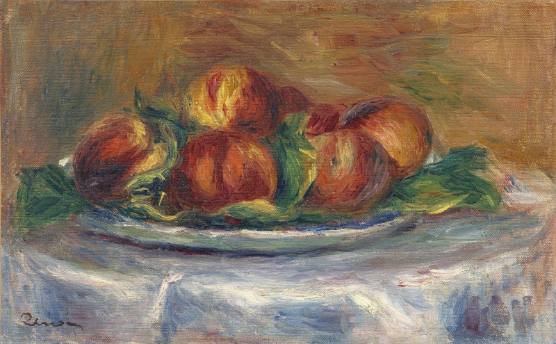 Peaches on a Plate (1902-1905) reproduction of painting by Pierre-Auguste Renoir. ALL GICLEE PRINTS