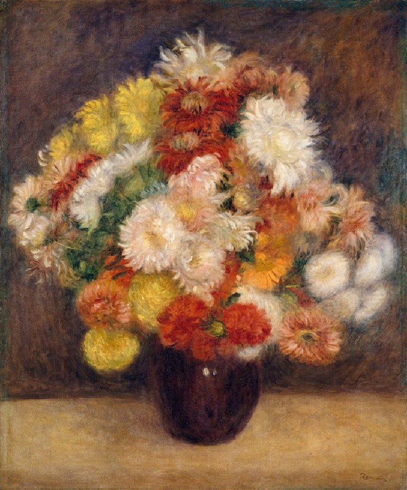 Bouquet Of Chrysanthemums (1881) reproduction of painting by Pierre-Auguste Renoir. ALL GICLEE PRINTS