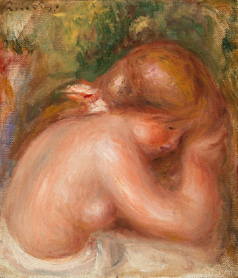 Pierre-Auguste Renoir reprodukcija Nude Torso of Young Girl (Torse nu de jeune fille) (c. 1910–1912), Aktas , paveikslai, rep...