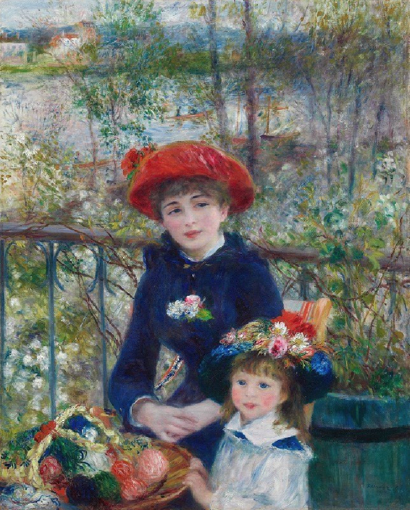 Pierre-Auguste Renoir reprodukcija Two Sisters (On the Terrace) (1881), VISOS REPRODUKCIJOS , paveikslai, reprodukcijos inter...