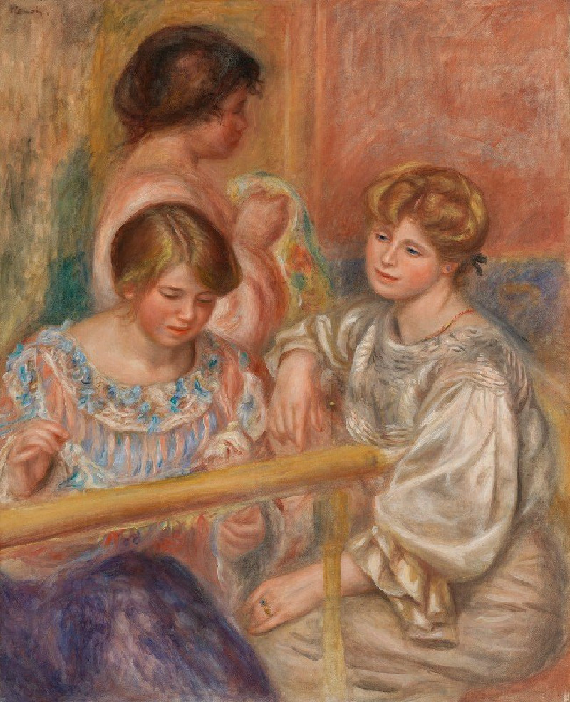 Embroiderers (Les Brodeuses) (c. 1902) reproduction of painting by Pierre-Auguste Renoir. ALL GICLEE PRINTS