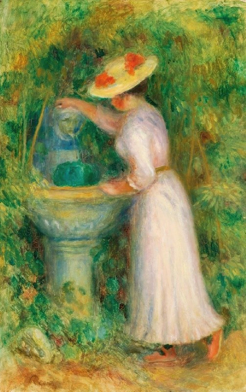 Pierre-Auguste Renoir reprodukcija Jeune Fille Près D’une Fontaine (1885), VISOS REPRODUKCIJOS , paveikslai, reprodukcijos in...