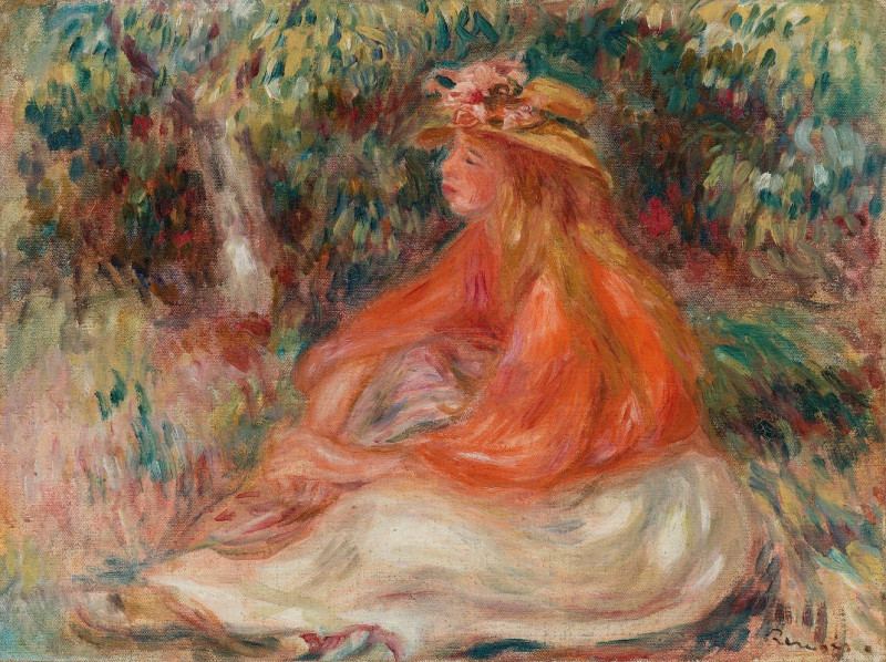 Seated Woman (Femme assise) (c. 1910) reproduction of painting by Pierre-Auguste Renoir. ALL GICLEE PRINTS