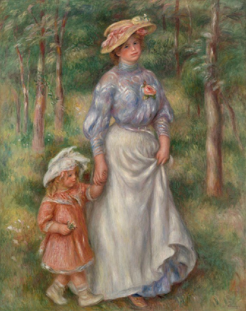 Promenade (La Promenade) (c. 1906) reproduction of painting by Pierre-Auguste Renoir. ALL GICLEE PRINTS