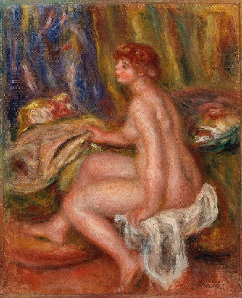 Pierre-Auguste Renoir reprodukcija Seated Female Nude, Profile View (Femme nue assise, vue de profil) (c. 1917), Aktas , pave...