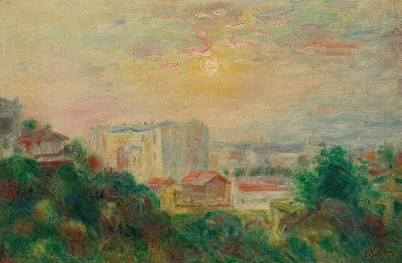 Vue De Montmartre (1885) reproduction of painting by Pierre-Auguste Renoir. ALL GICLEE PRINTS