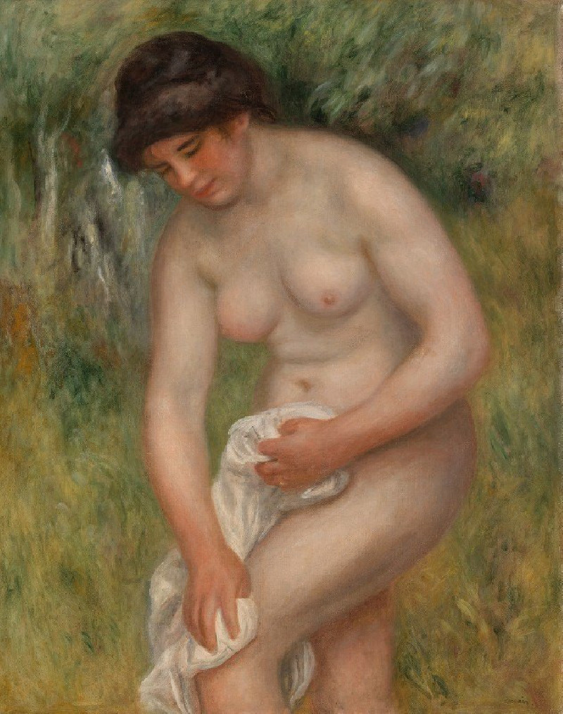 Bather Drying Herself (Baigneuse s’essuyant) (c. 1901–1902) reproduction of painting by Pierre-Auguste Renoir. ALL GICLEE PRINTS