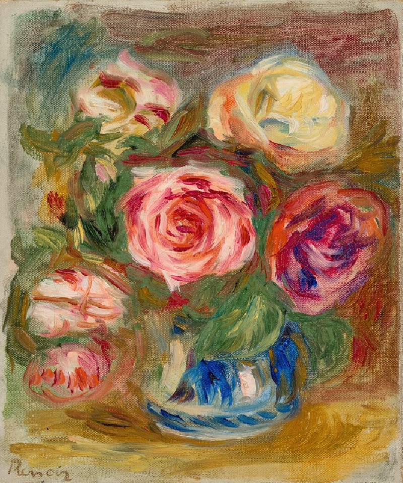 Vase de roses (1913-1915) reproduction of painting by Pierre-Auguste Renoir. ALL GICLEE PRINTS