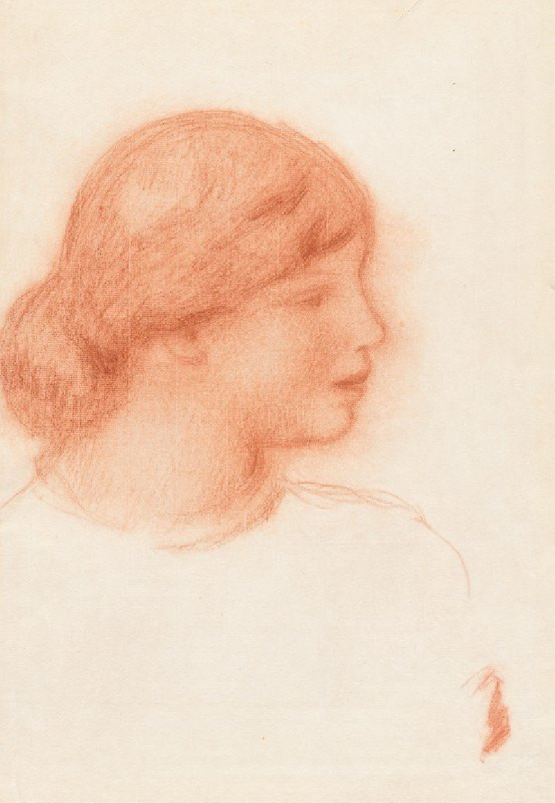 Profile of a Young Woman (c. 1910) reproduction of painting by Pierre-Auguste Renoir. ALL GICLEE PRINTS