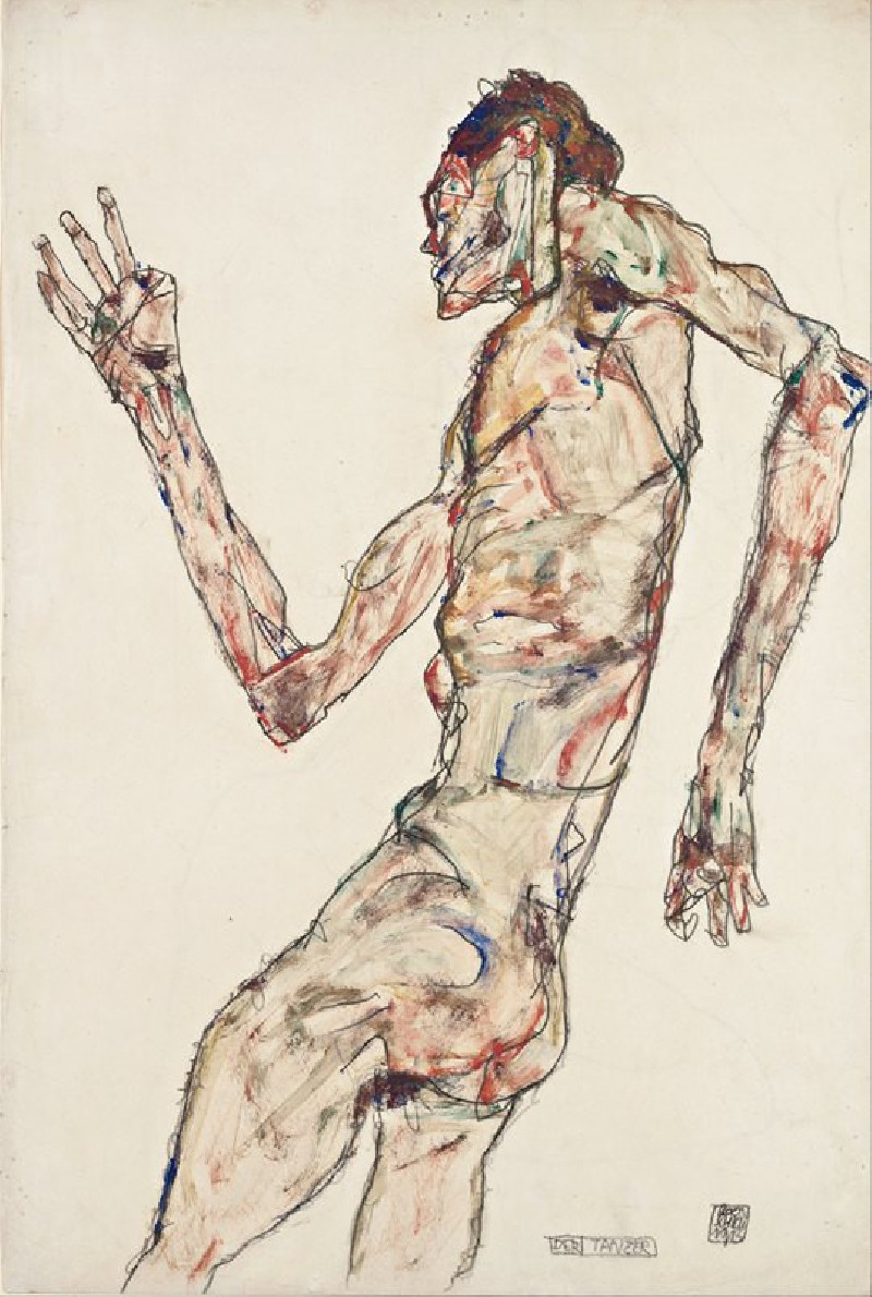 The Dancer (1913) reproduction of painting by Egon Schiele. ALL GICLEE PRINTS