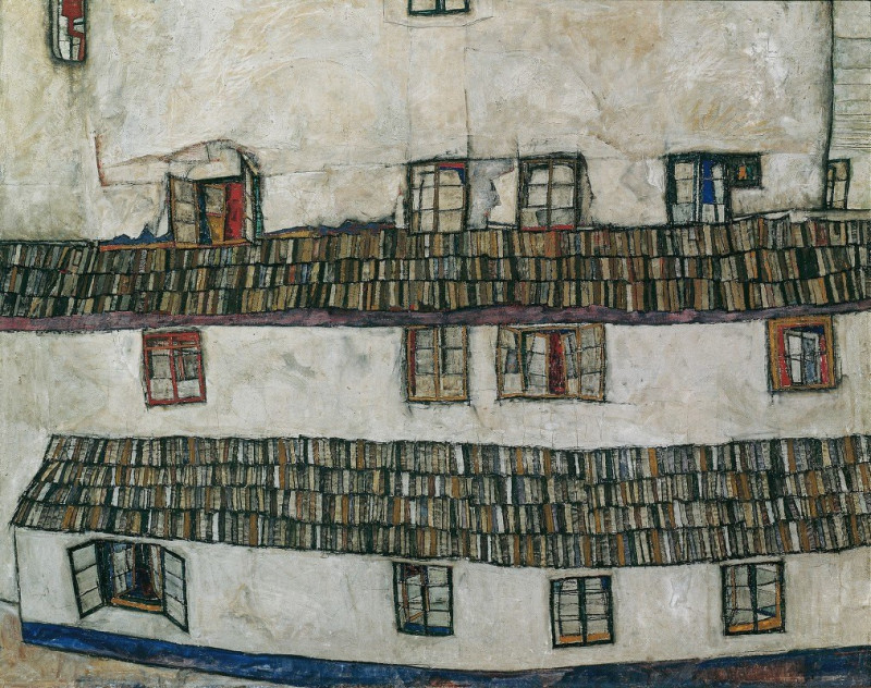 House wall (window) (1914) reproduction of painting by Egon Schiele. ALL GICLEE PRINTS