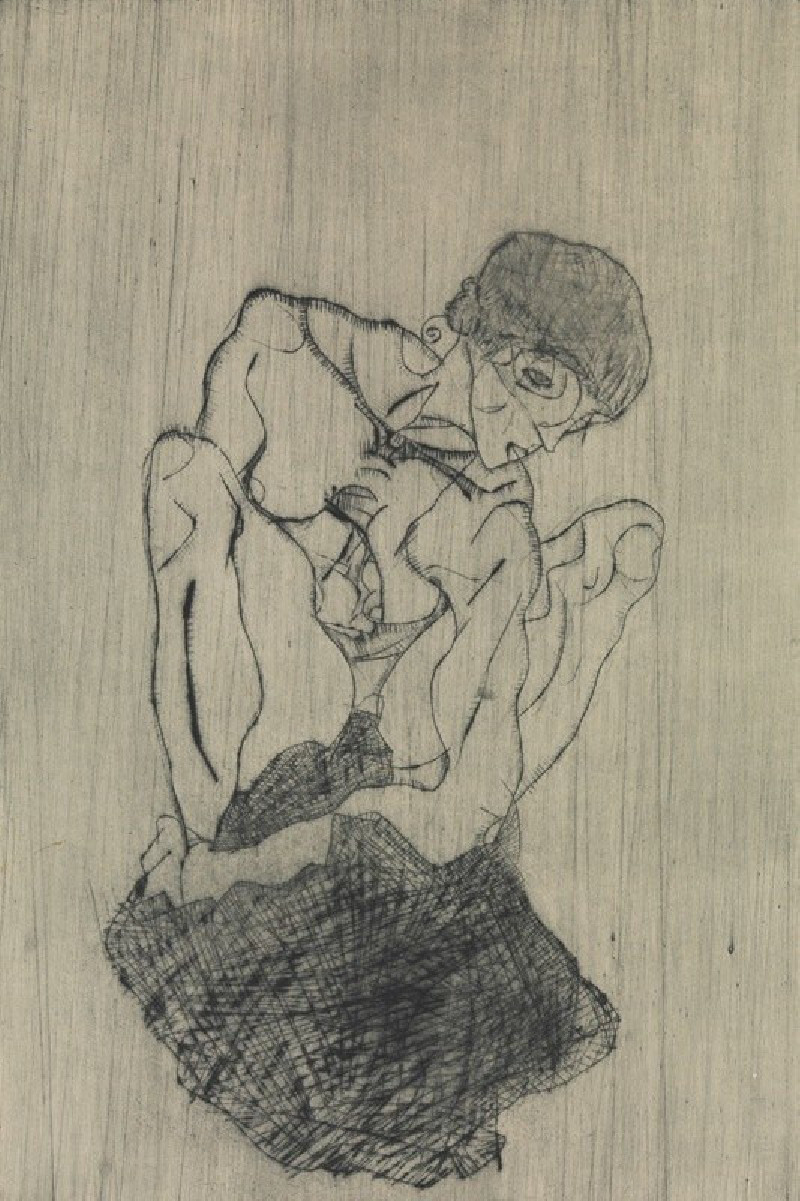 Sorrow (1914) reproduction of painting by Egon Schiele. ALL GICLEE PRINTS