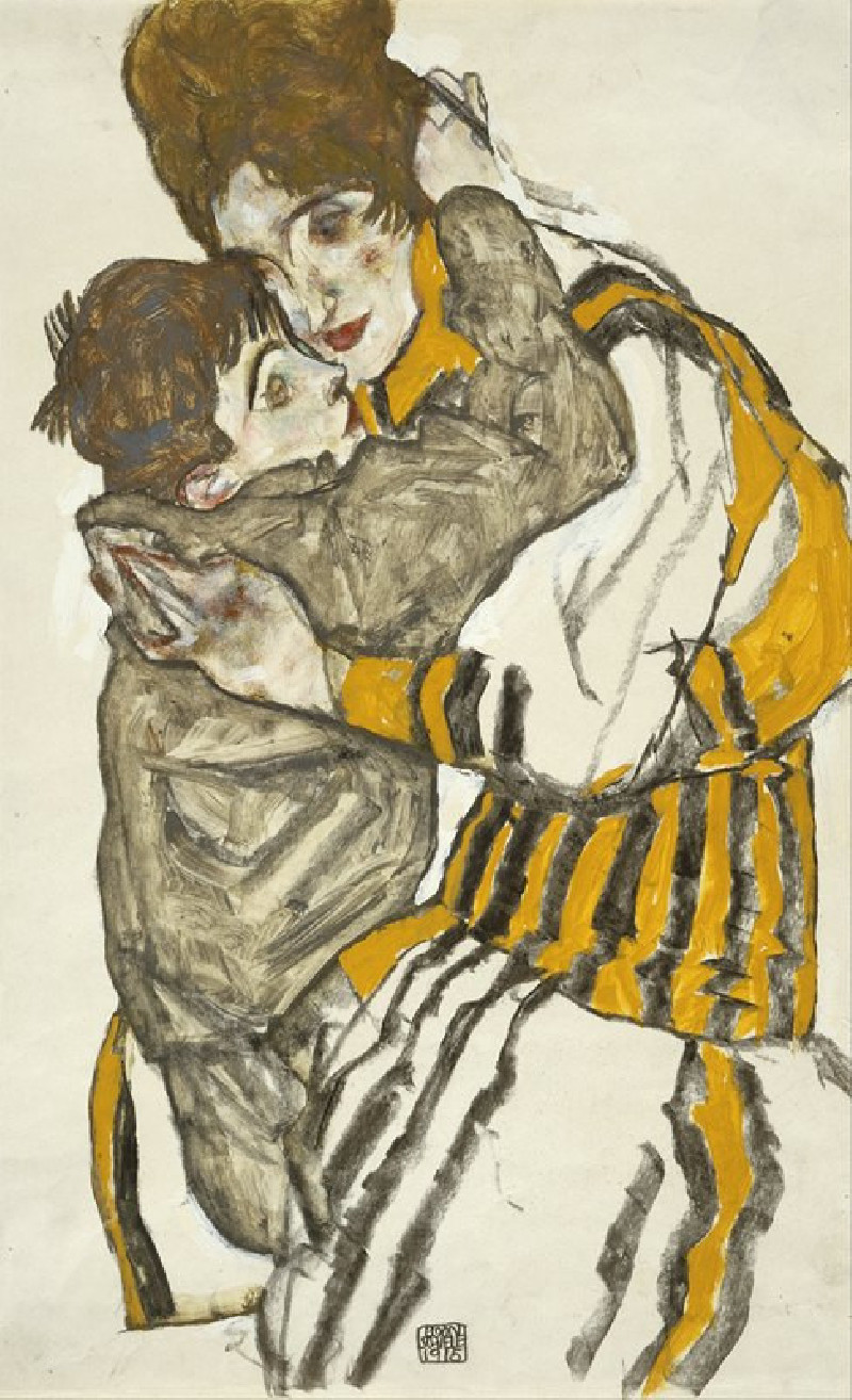 Schiele’s Wife with Her Little Nephew (1915) reproduction of painting by Egon Schiele. ALL GICLEE PRINTS