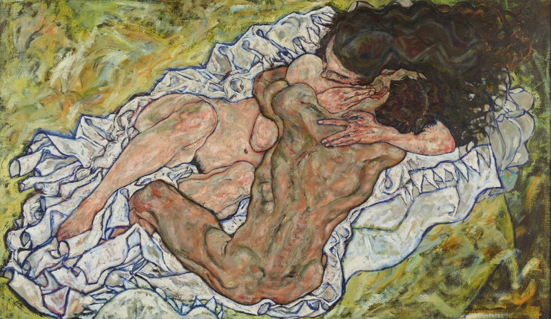 Die Umarmung (1917) reproduction of painting by Egon Schiele. ALL GICLEE PRINTS