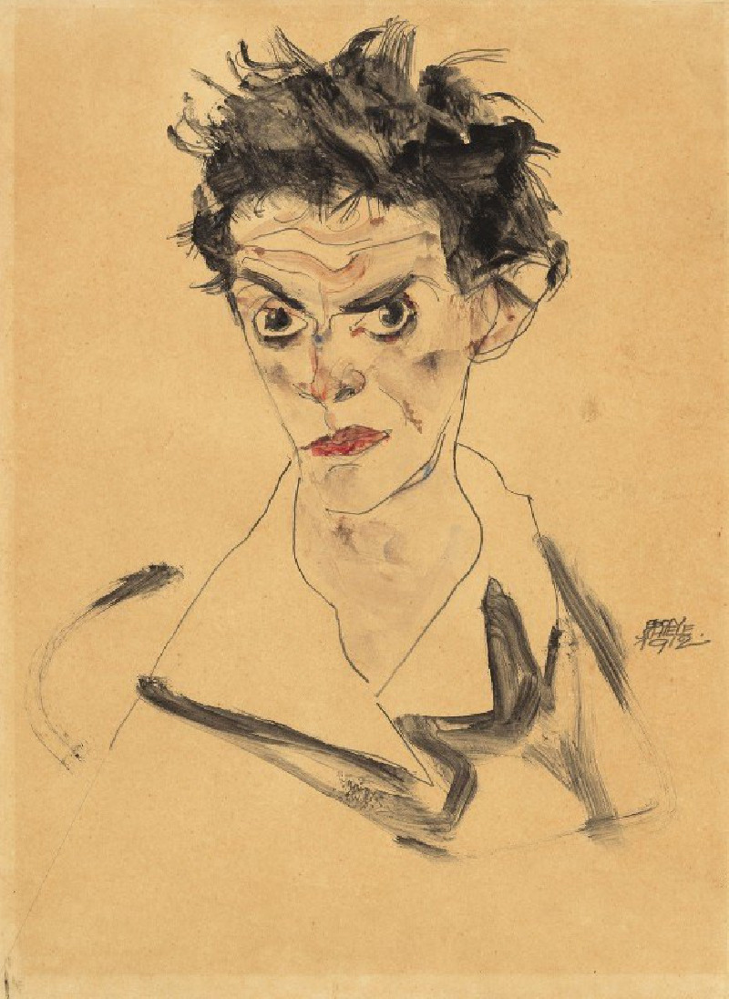 Self-Portrait (1912) reproduction of painting by Egon Schiele. ALL GICLEE PRINTS