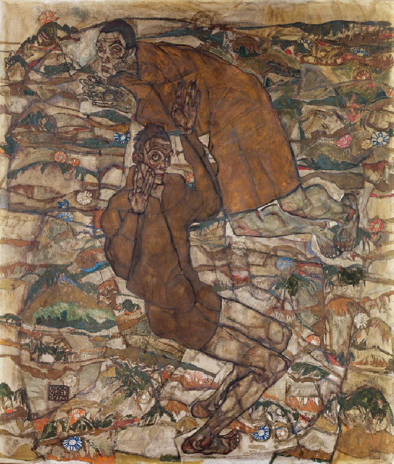 Levitation (The Blind II) (1915) reproduction of painting by Egon Schiele. ALL GICLEE PRINTS