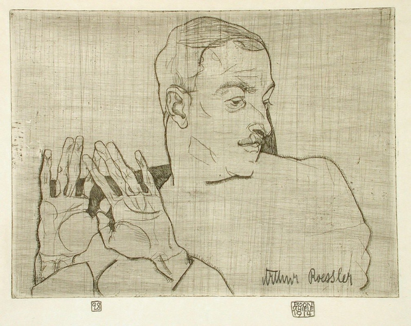 Portrait of Arthur Roessler (1914) reproduction of painting by Egon Schiele. ALL GICLEE PRINTS