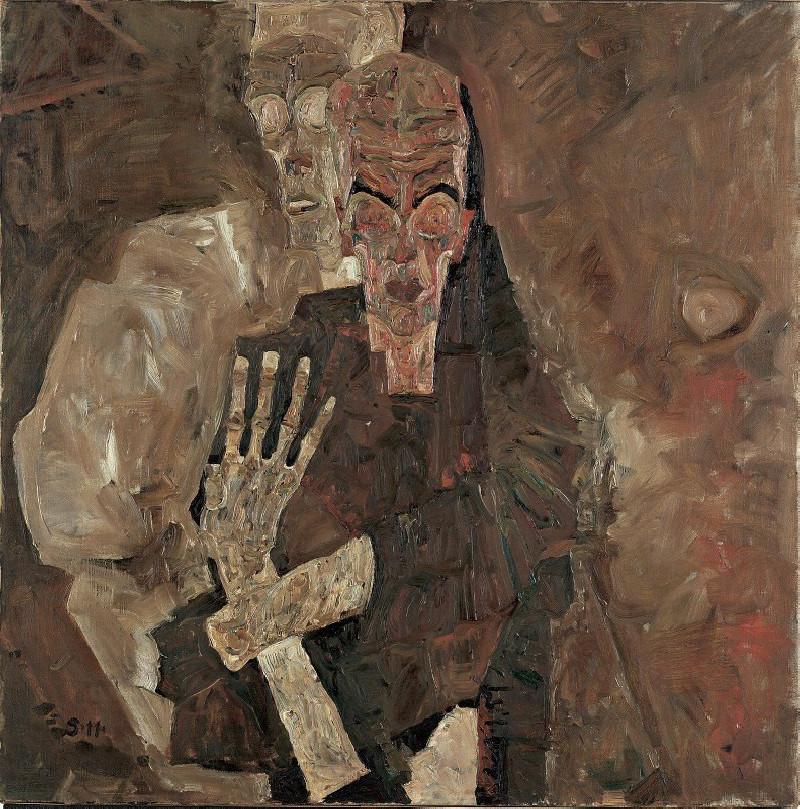 Self-Seer II (Death And Man) (1911) reproduction of painting by Egon Schiele. ALL GICLEE PRINTS