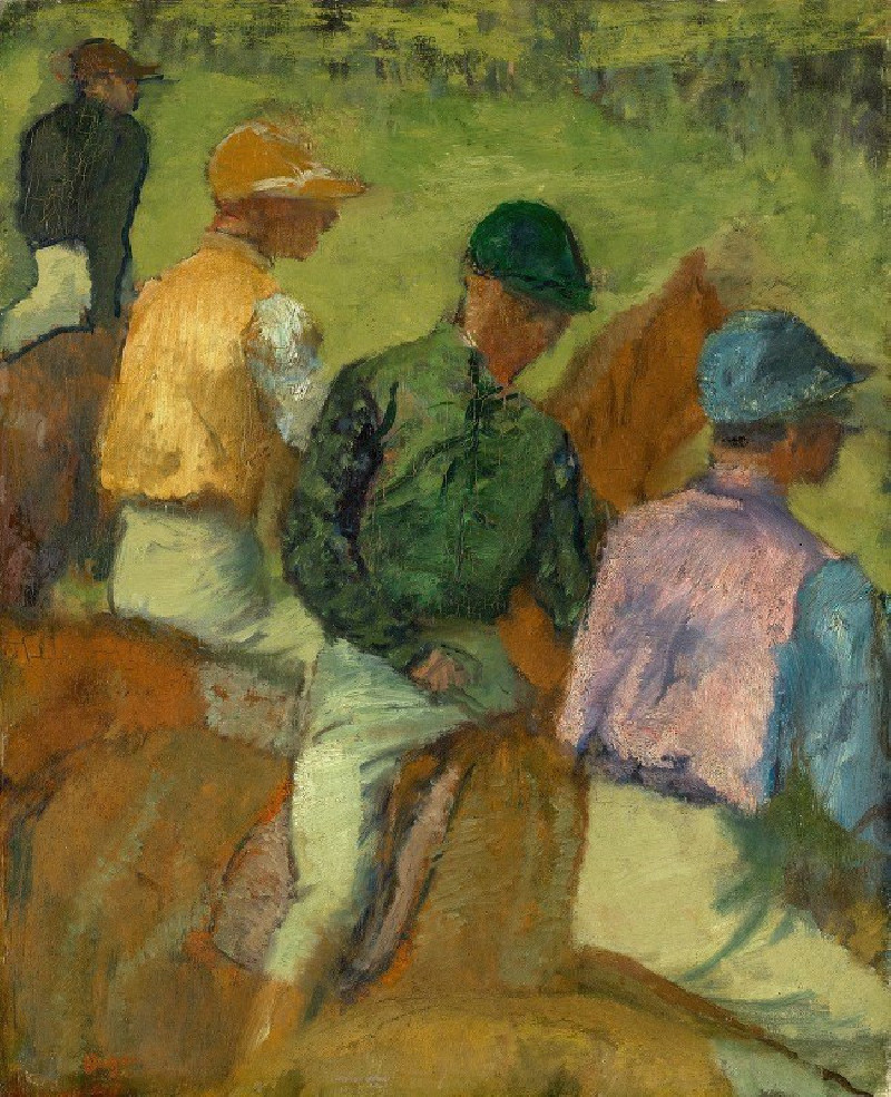 Four Jockeys (ca. 1889) reproduction of painting by Edgar Degas. ALL GICLEE PRINTS