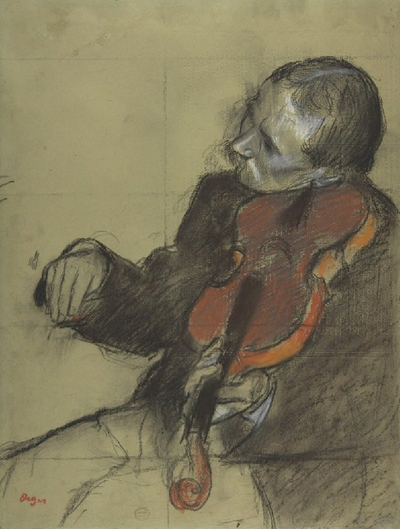 Violinist, Study for ‘The Dance Lesson’ (ca. 1878–79) reproduction of painting by Edgar Degas. ALL GICLEE PRINTS