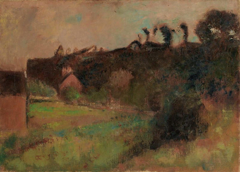 Maisons Au Pied D’une Falaise (circa 1895-98) reproduction of painting by Edgar Degas. ALL GICLEE PRINTS