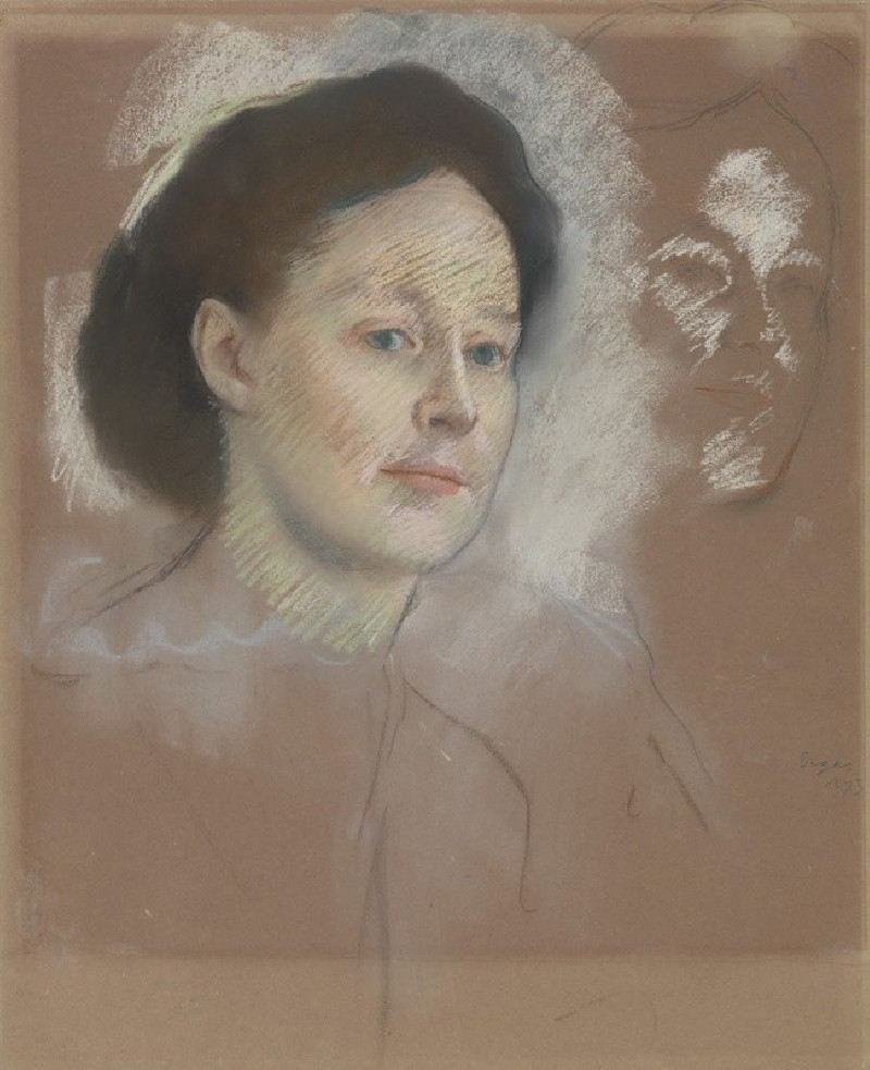 The Artist’s Cousin, Probably Mrs. William Bell (Mathilde Musson, 1841–1878) (1873) reproduction of painting by Edgar Degas. ...