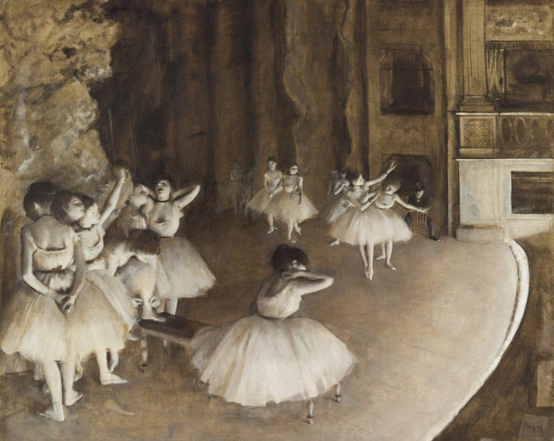 The Rehearsal of the Ballet on Stage (1874) reproduction of painting by Edgar Degas. ALL GICLEE PRINTS