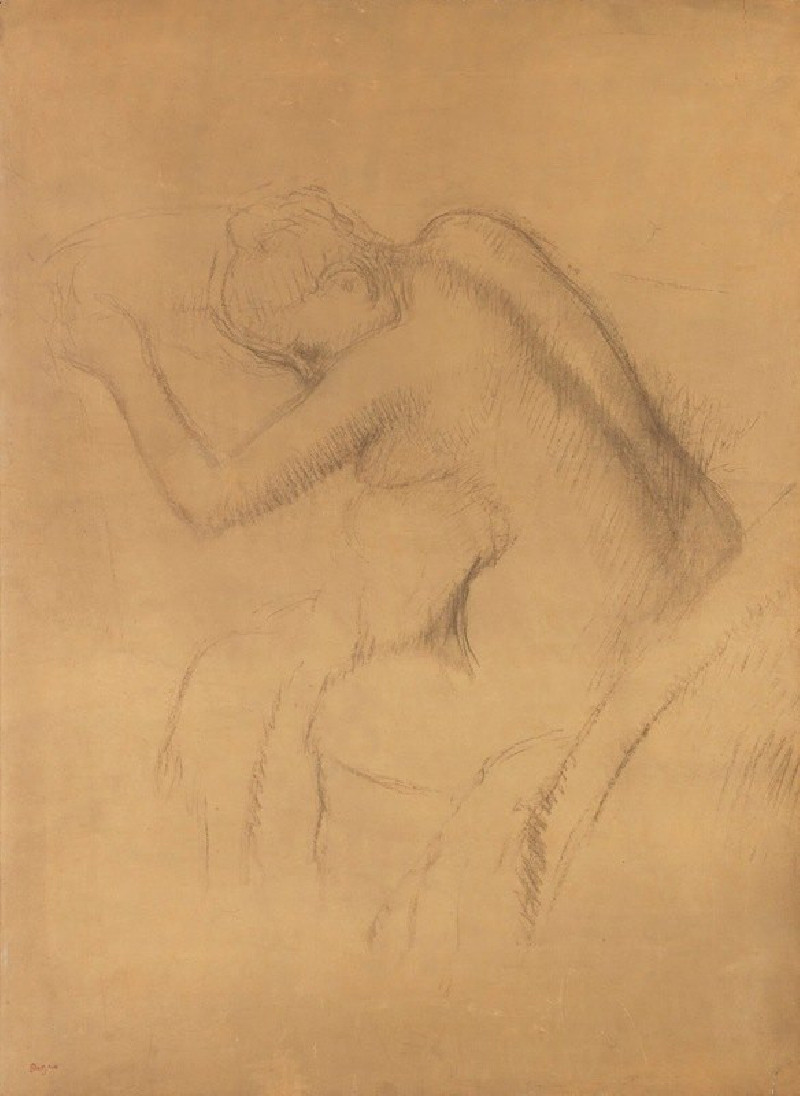 Femme Nue Assise (circa 1899) reproduction of painting by Edgar Degas. ALL GICLEE PRINTS