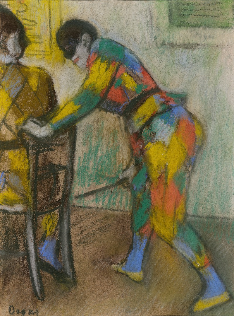 Two Harlequins (c.1885) reproduction of painting by Edgar Degas. ALL GICLEE PRINTS