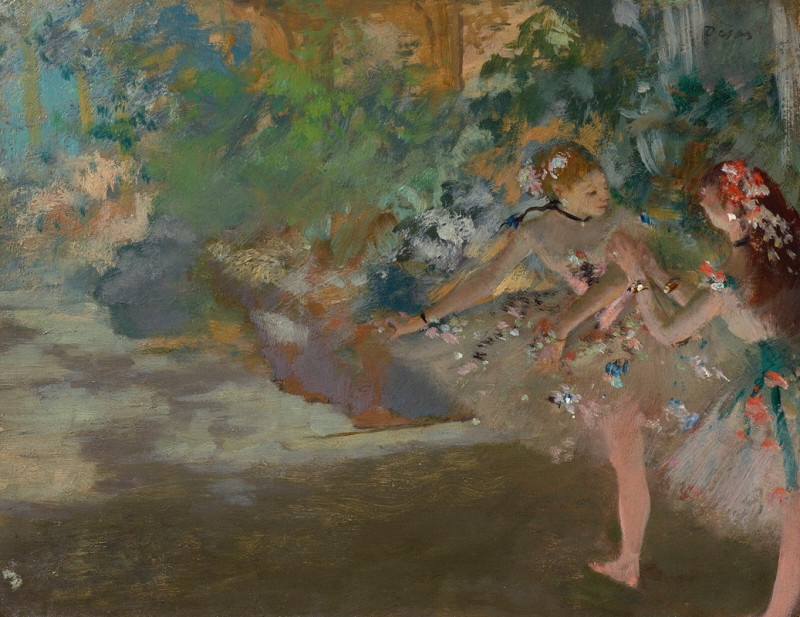 Deux danseuses sur la scène (circa 1880) reproduction of painting by Edgar Degas. ALL GICLEE PRINTS