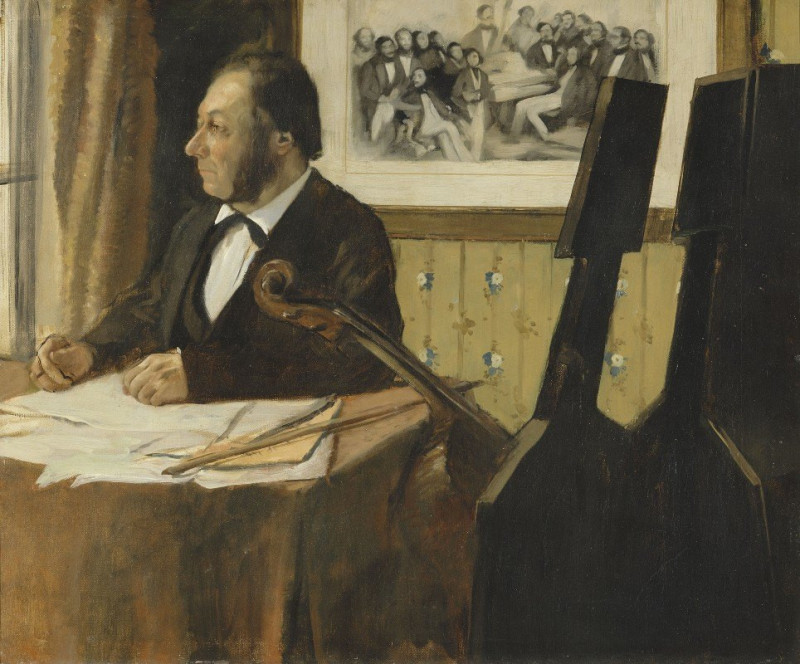 Edgar Degas reprodukcija The Cellist Pilet (between 1868 and 1869), VISOS REPRODUKCIJOS , paveikslai, reprodukcijos internetu