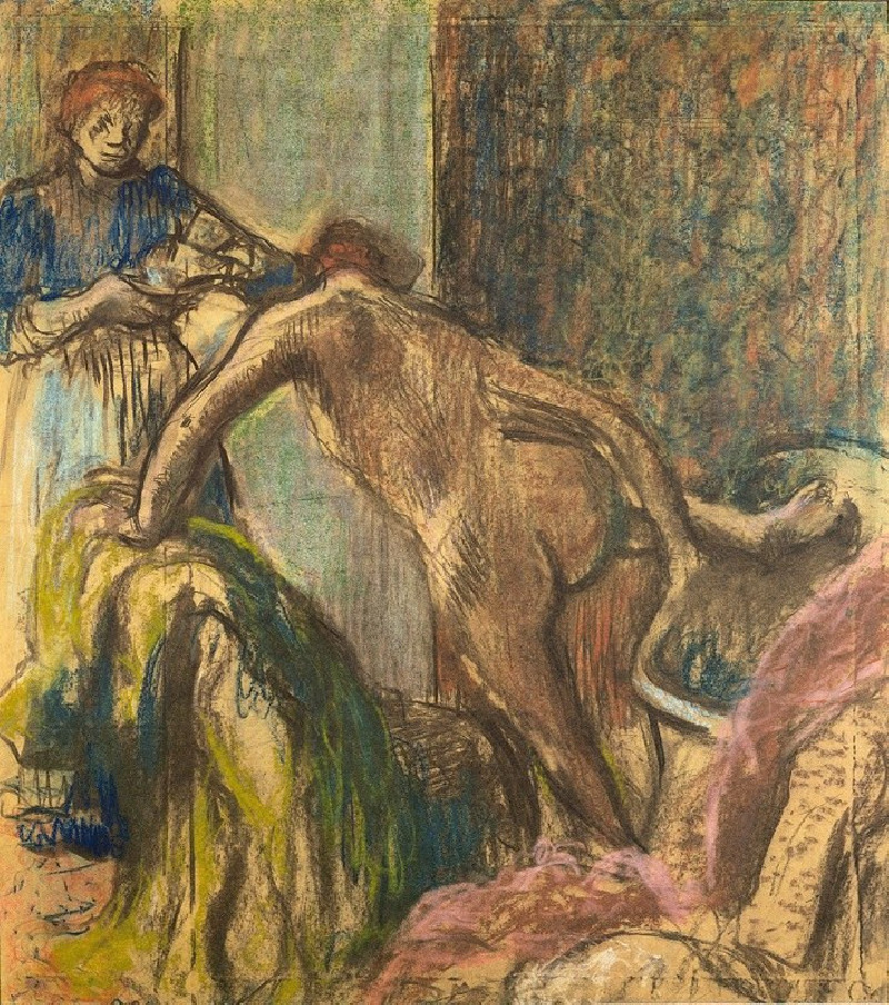 Edgar Degas reprodukcija Breakfast after the Bath (1895-98), VISOS REPRODUKCIJOS , paveikslai, reprodukcijos internetu