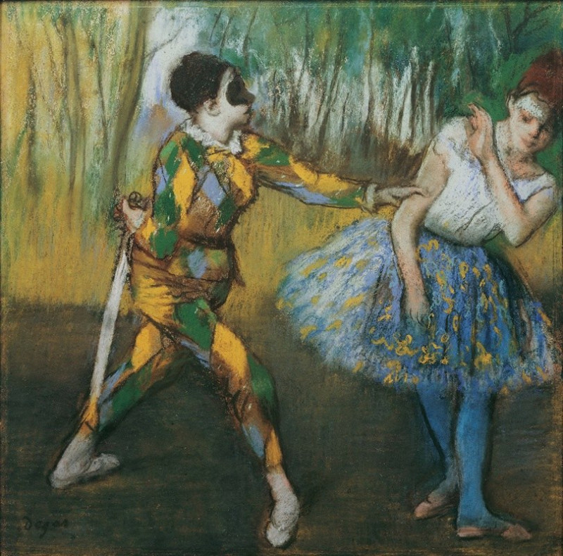 Harlekin und Colombine (1886) reproduction of painting by Edgar Degas. ALL GICLEE PRINTS