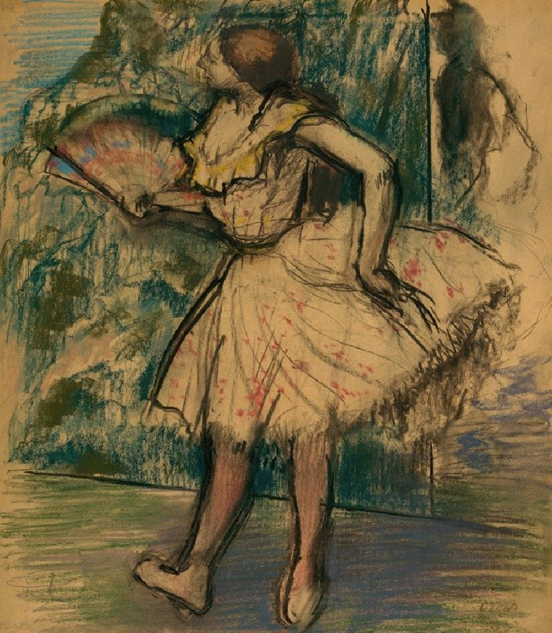 Dancer with a Fan (ca. 1890–95) reproduction of painting by Edgar Degas. ALL GICLEE PRINTS