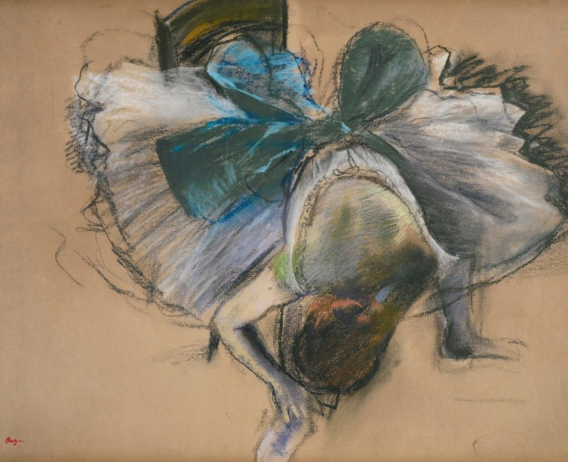 Danseuse Rajustant Son Chausson (1887) reproduction of painting by Edgar Degas. ALL GICLEE PRINTS