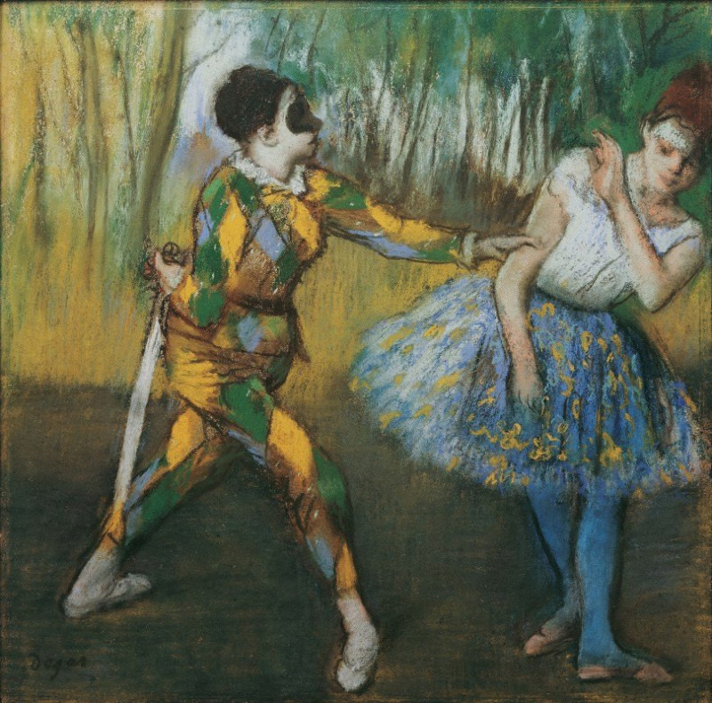 Harlekin Und Colombine (1886) reproduction of painting by Edgar Degas. ALL GICLEE PRINTS